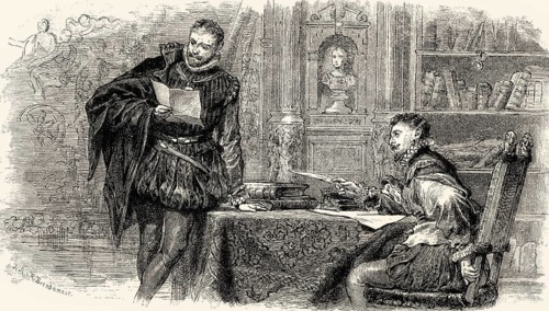 ACT II, SCENE II., Egmont's residence, Egmont with his Secretary, scene from EGMONT by Johann