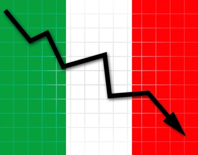 The Italian flag and arrow graph going down