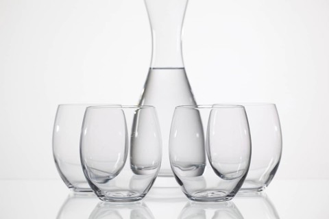 Glasses of water on the glass table