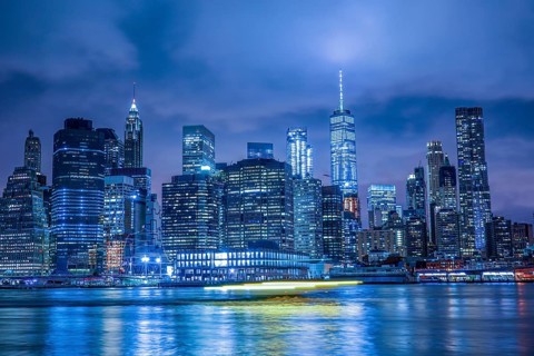 New York Manhattan night view. Shooting Location: New York, Manhattan