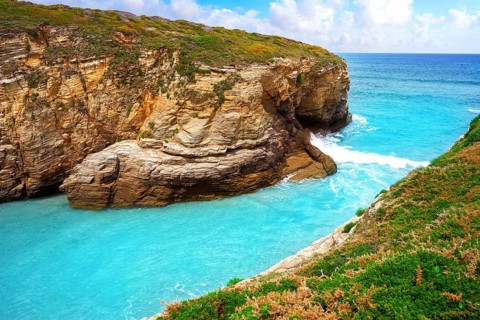 Playa las catedrales Catedrais beach in Ribadeo Galicia of Lugo Spain