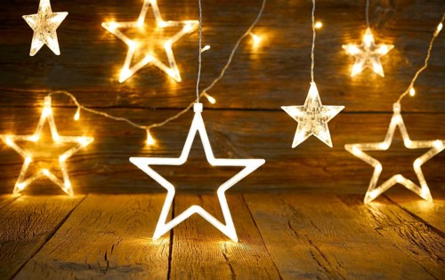 Christmas snowflake star vintage rustic wooden background decoration