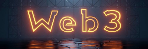 A glowing neon tube word web3. 3D illustration