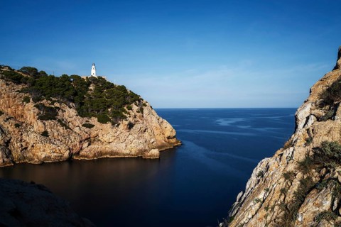 A view of the Punta de Capdepera and the lighthouse in eastern Mallorca