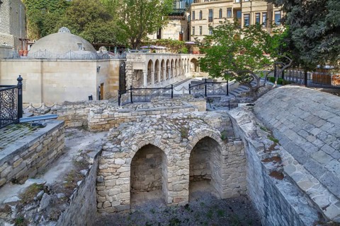 Haji Gayib bathhouse in Baku Old city, Azerbaijan, Asia