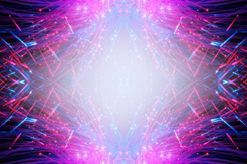 Multicolored optical fibers background. Blank space for texts