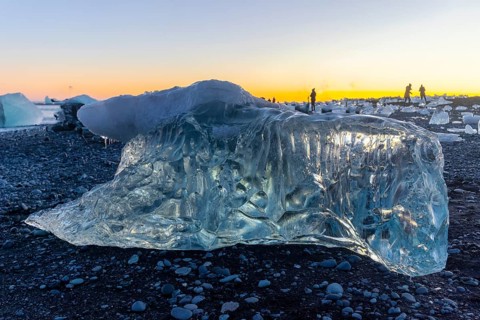 Diamond Beach at the Glacier Lagoon Jökulsarlon in Iceland, Europe, Iceland, Europe