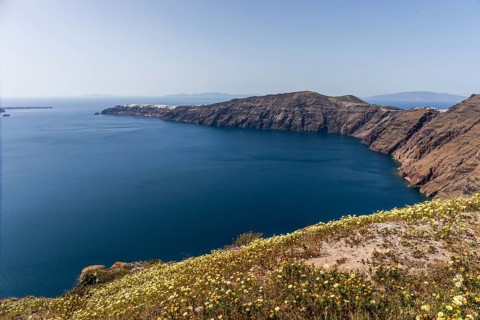 Landscape of the Caldera, Island of Santorini (Thira), Cyclades, Greek Islands, Greece, Europe