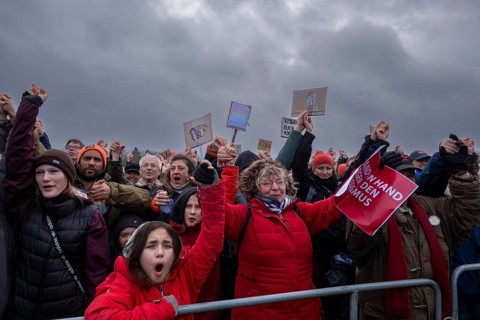 Germany, Berlin, 3 February 2024, Protest against the rise of right-wing extremism, called by the