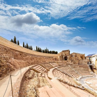 Cartagena Roman Amphitheater in Murcia at Spain