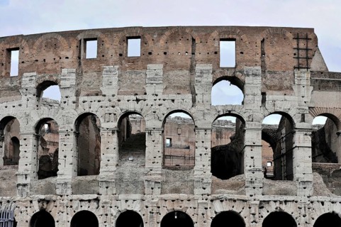 Colosseum, Colosseum, amphitheatre, built 72 AD by Vespasian, Rome, Latium, Italy, Exterior view of