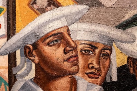 Maruja Mallo, The Fair (La verbena), 1927, oil on canvas, museo nacional centro de arte Reina