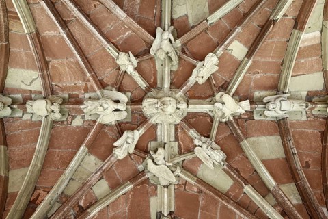 North wing of the cloister, vault with angels as keystones, St., Sankt, Saint
