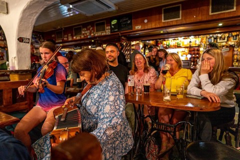 Celtic musical group in a Pub, Doolin, County Clare, Ireland, United Kingdom, Europe