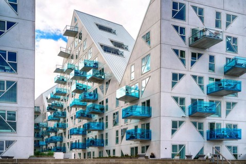 Europe, Denmark, Iceberg residential complex in Aarhus, Aarhus, Denmark, Europe
