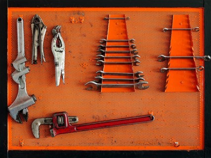 Tools for Car arranged on the wall