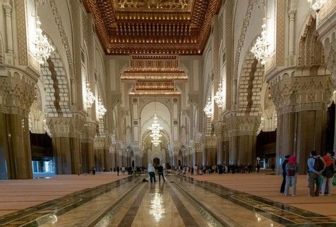 Casablanca, Morocco, 29 March, 2024: tourists enjoying a visit to the Hassan II Mosque in downtown