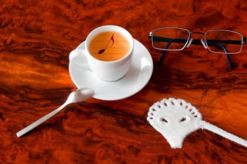 Barista art on a cappuccino