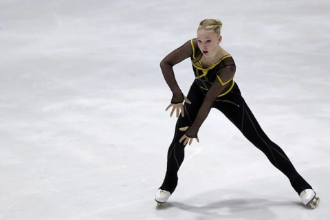 Sofia, Bulgaria - 28 February, 2021: Mariya Levushkina of Bulgaria performs during the senior
