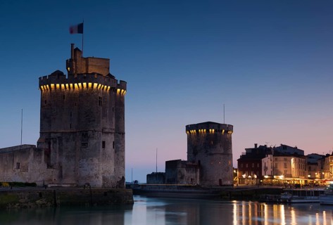 St. Nicholas and La Chaine towers, La Rochelle, Charente-Maritime, France, Europe