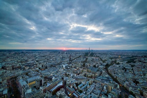 Sunset in Paris from the Montparnasse Tower