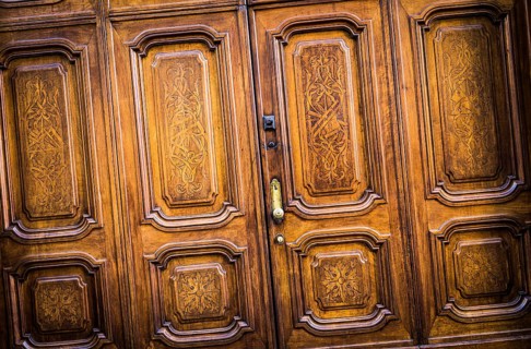 Original freemasonry door in Italy - authentic door, more than 200 years old