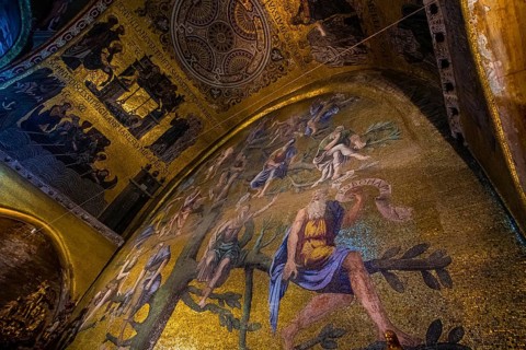 Interior view of St. Mark's Basilica, mosaics, frescoes, Venice, Veneto, Adriatic Sea, Northern