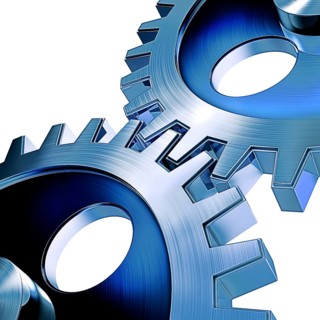 high resolution 3D rendering of a gears concept