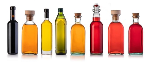 set of bottles isolated on white background