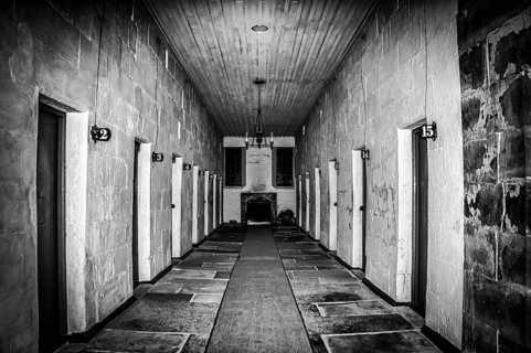 Port Arthur, Tasmania, Australia on June 8, 2013: View on cell block in historic Port Arthur penal