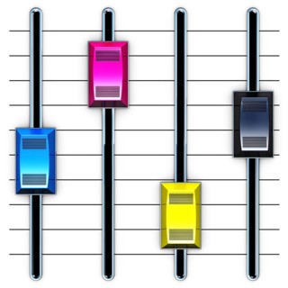 3D illustration of a mixing CMYK concept