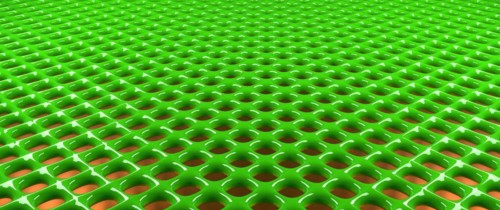 Shiny glossy green metal grid pattern using as modern background, 3d rendering