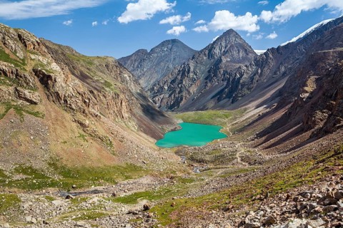 Amazing mountain lake in Kirghizia, Tien Shan