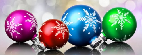 christmas balls on a holiday lights background