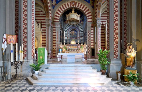 Cortona Arezzo Tuscany Italy. Basilica Santa Margherita hilltop