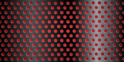 Metal grid texture with red background, vector illustration