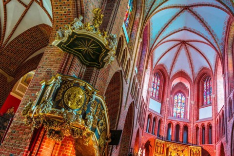 POZNAN, POL - NOV 27, 2018: Interior of Archcathedral Basilica of St. Peter and St. Paul in Poznan,