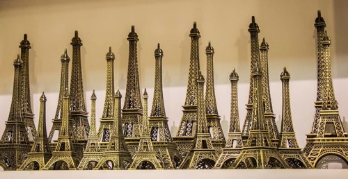 Set of the little model Eiffel Towers