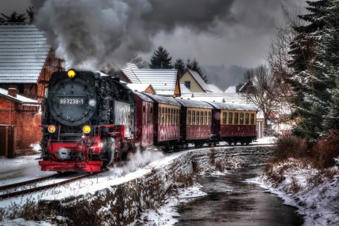 Harz narrow-gauge railway in Straßberg Harz