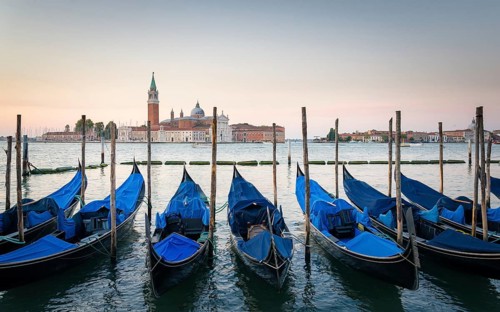 San Giorgio Maggiore in Venice with gondola in foreground