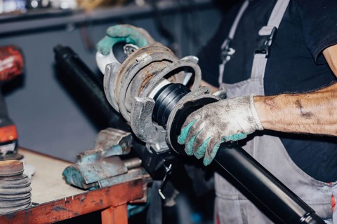Car repair in car service center replacement of springs and shock absorbers