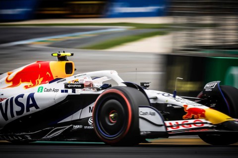 MELBOURNE, AUSTRALIA - MARCH 15: Yuki Tsunoda of Japan drives the Visa Cash App Racing Bulls F1