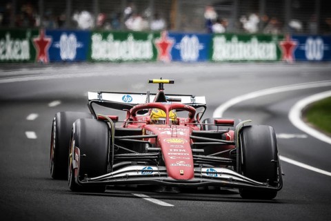 Lewis Hamilton of Great Britain drives the Scuderia Ferrari HP SF-25 during the Australian Formula