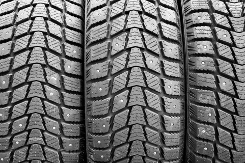 Winter tires, closeup shot