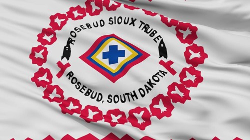 Rosebud Reservation Indian Flag, Closeup View