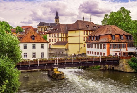 Historic old town of Bamberg (Franconia, Germany) at the river Regnitz