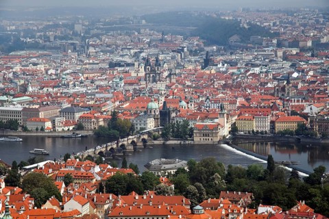 View of Prague from the observatory tower
