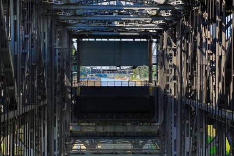 Niederfinow boat lift, Oder-Havel Canal, Havel-Oder Waterway, Brandenburg, Federal Republic of