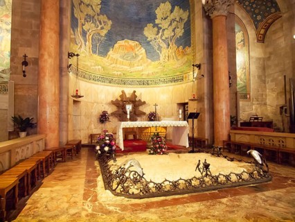 Interior of The Church of All Nations or Basilica of the Agony, Roman Catholic church near the