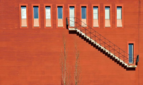 Ten Windows and a staircase, Detail of the porticus, Frankfurt, Germany, Europe